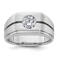 IBGoodman 14k White Gold w/ Black Rhodium Satin Men's Ring Mounting-B220078
