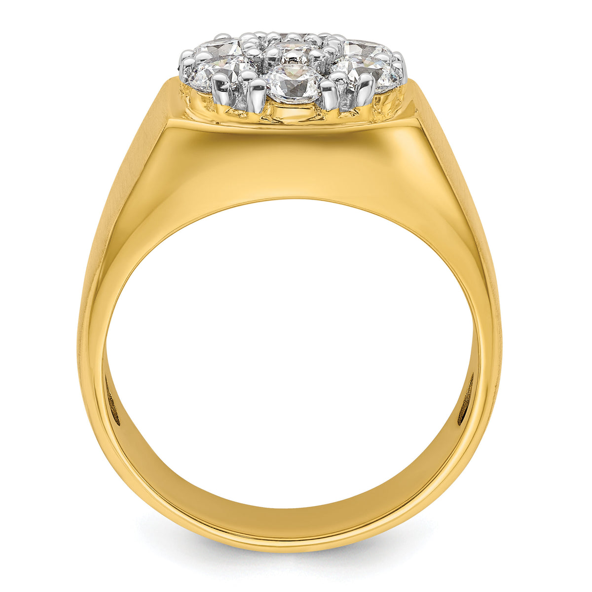 14k Two-Tone 1 3/8 ct Lab Grown Dia VS/SI+ G+ Complete Men's Cluster Ring-B220079