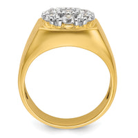 14k Two-Tone 1 3/8 ct Lab Grown Dia VS/SI+ G+ Complete Men's Cluster Ring-B220079