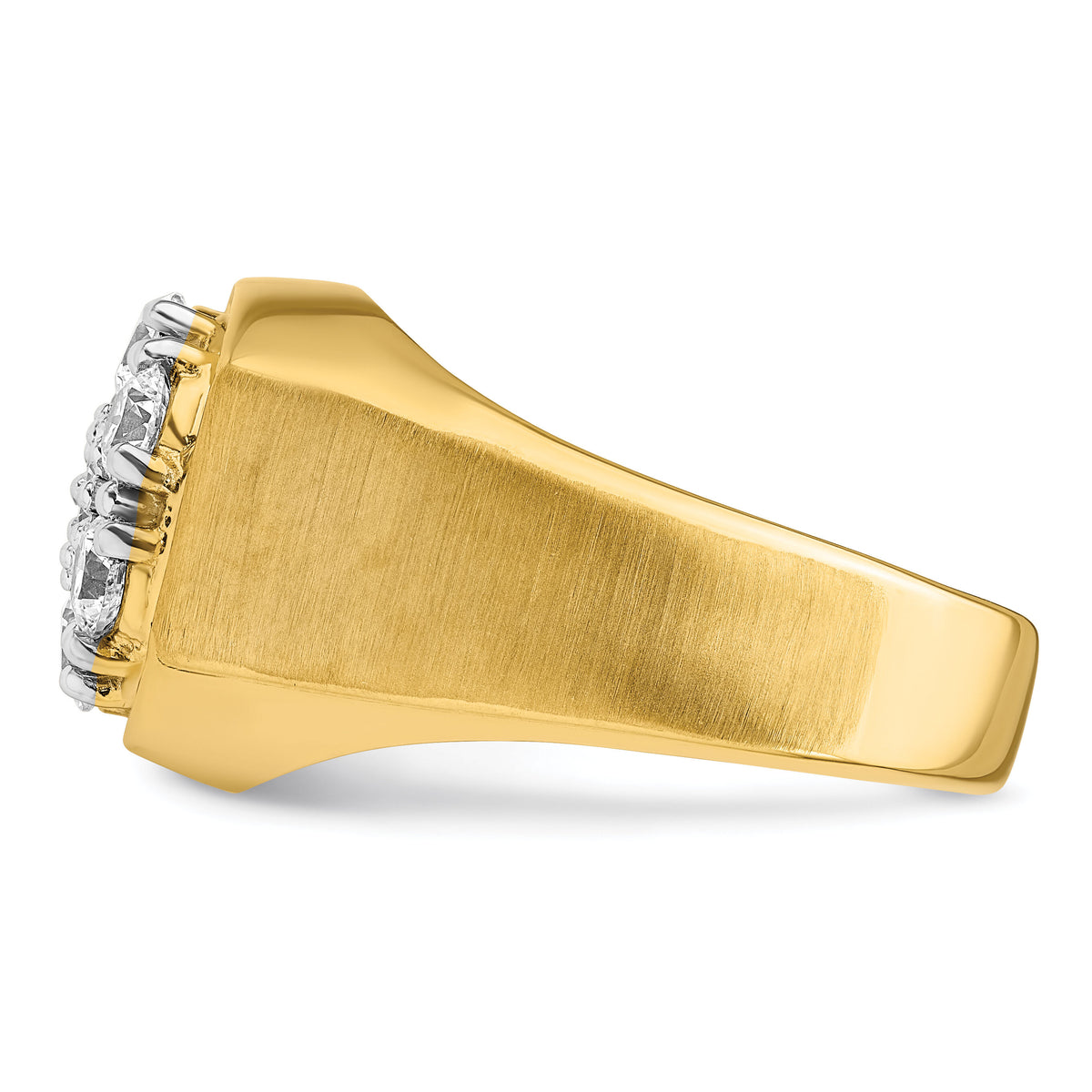 14k Two-Tone 1 3/8 ct Lab Grown Dia VS/SI+ G+ Complete Men's Cluster Ring-B220079