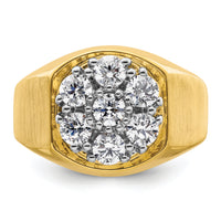 14k Two-Tone 1 3/8 ct Lab Grown Dia VS/SI+ G+ Complete Men's Cluster Ring-B220079