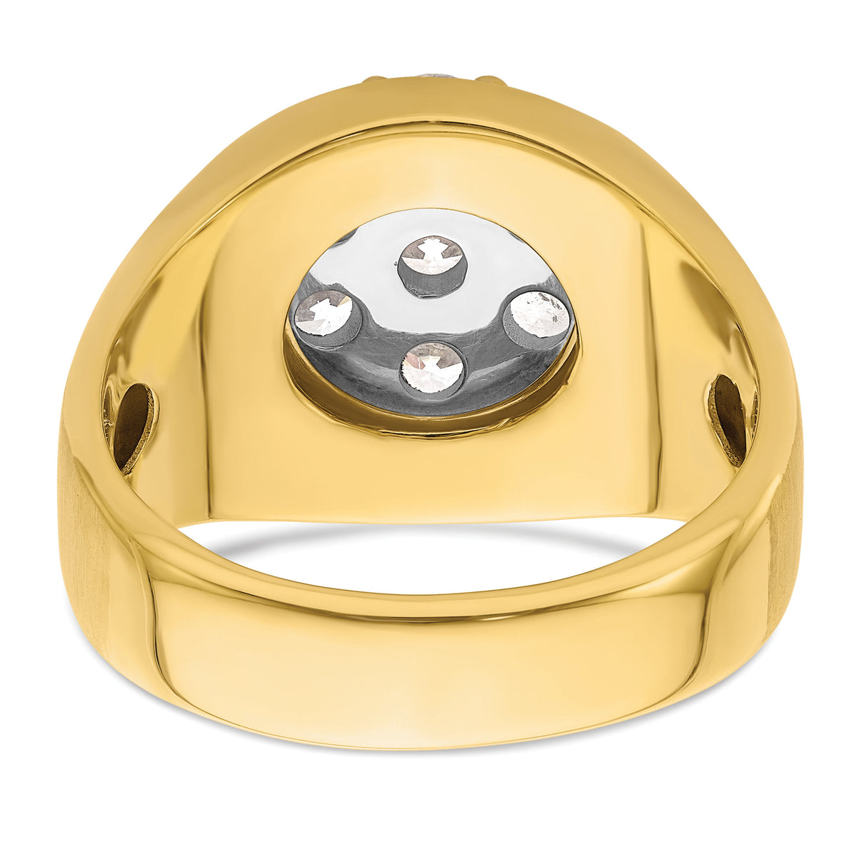 14k Two-Tone 1 3/8 ct Lab Grown Dia VS/SI+ G+ Complete Men's Cluster Ring-B220079
