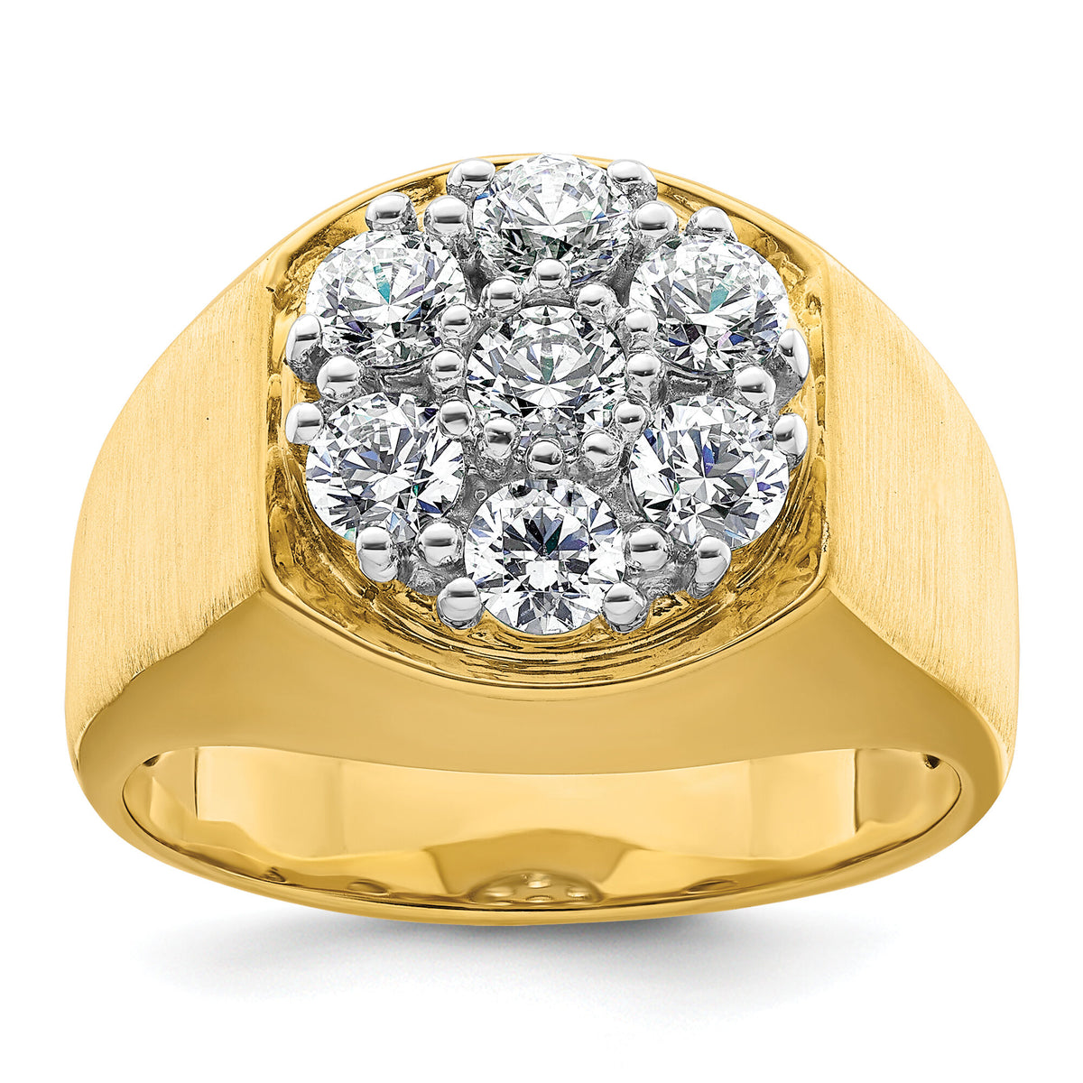 14k Two-Tone 1 3/8 ct Lab Grown Dia VS/SI+ G+ Complete Men's Cluster Ring-B220079