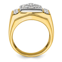 14k Two Tone 1 3/4 ct Lab Grown Diamond VS/SI+ G+ Men's Cluster Ring-B220080