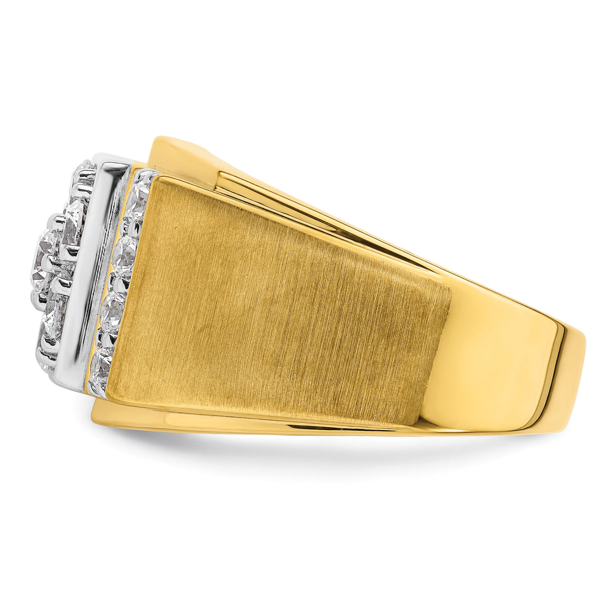 14k Two Tone 1 3/4 ct Lab Grown Diamond VS/SI+ G+ Men's Cluster Ring-B220080