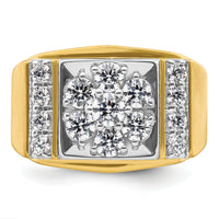 14k Two Tone 1 3/4 ct Lab Grown Diamond VS/SI+ G+ Men's Cluster Ring-B220080