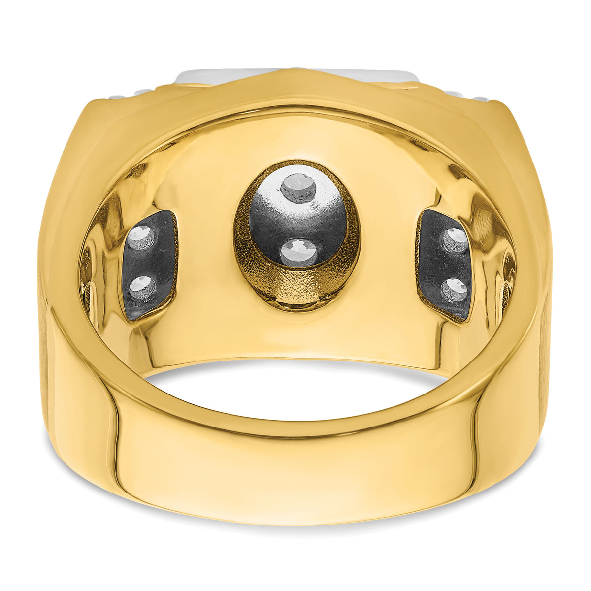 14k Two Tone 1 3/4 ct Lab Grown Diamond VS/SI+ G+ Men's Cluster Ring-B220080