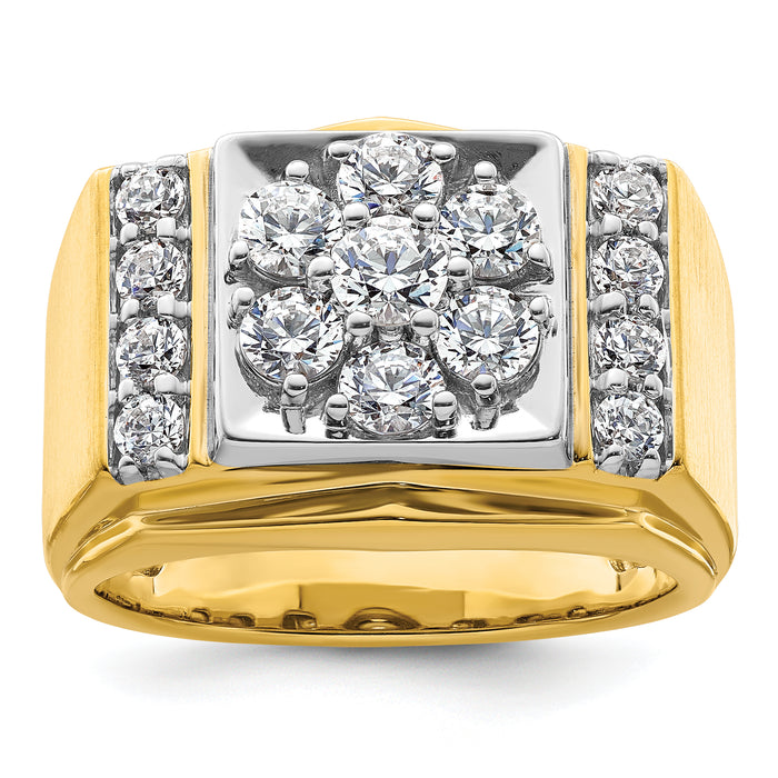 14k Two Tone 1 3/4 ct Lab Grown Diamond VS/SI+ G+ Men's Cluster Ring-B220080-4YWLG