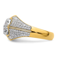 14k Two-Tone 1 1/4 ct Lab Grown Diamond VS/SI+ G+ Comp Men's Cluster Ring-B220081