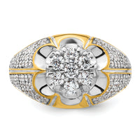 14k Two-Tone 1 1/4 ct Lab Grown Diamond VS/SI+ G+ Comp Men's Cluster Ring-B220081