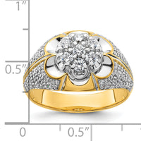14k Two-Tone 1 1/4 ct Lab Grown Diamond VS/SI+ G+ Comp Men's Cluster Ring-B220081