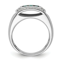 14kw 1/3 ct Lab Grown Dia VS/SI+ G+ & Cr Emerald Complete Men's Ring-B220082