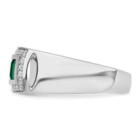 14kw 1/3 ct Lab Grown Dia VS/SI+ G+ & Cr Emerald Complete Men's Ring-B220082