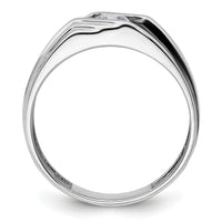 14k White Gold w/ Blk RH 3/8 ct Lab Grown Dia VS/SI+ G+ Comp Men's Ring-B220083