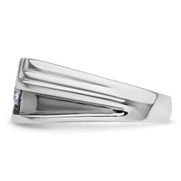 14k White Gold w/ Blk RH 3/8 ct Lab Grown Dia VS/SI+ G+ Comp Men's Ring-B220083