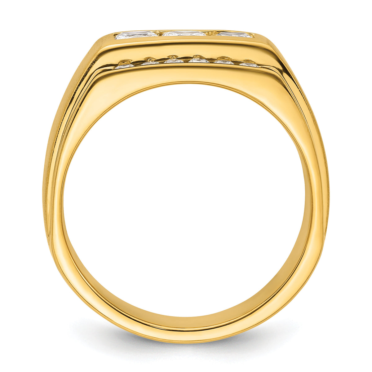 14k 1 1/8 ct Lab Grown Diamond VS/SI+ G+ Polished & Satin Men's Ring-B220087