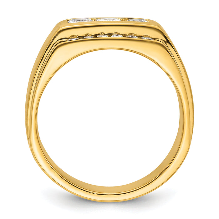 14k 1 1/8 ct Lab Grown Diamond VS/SI+ G+ Polished & Satin Men's Ring-B220087