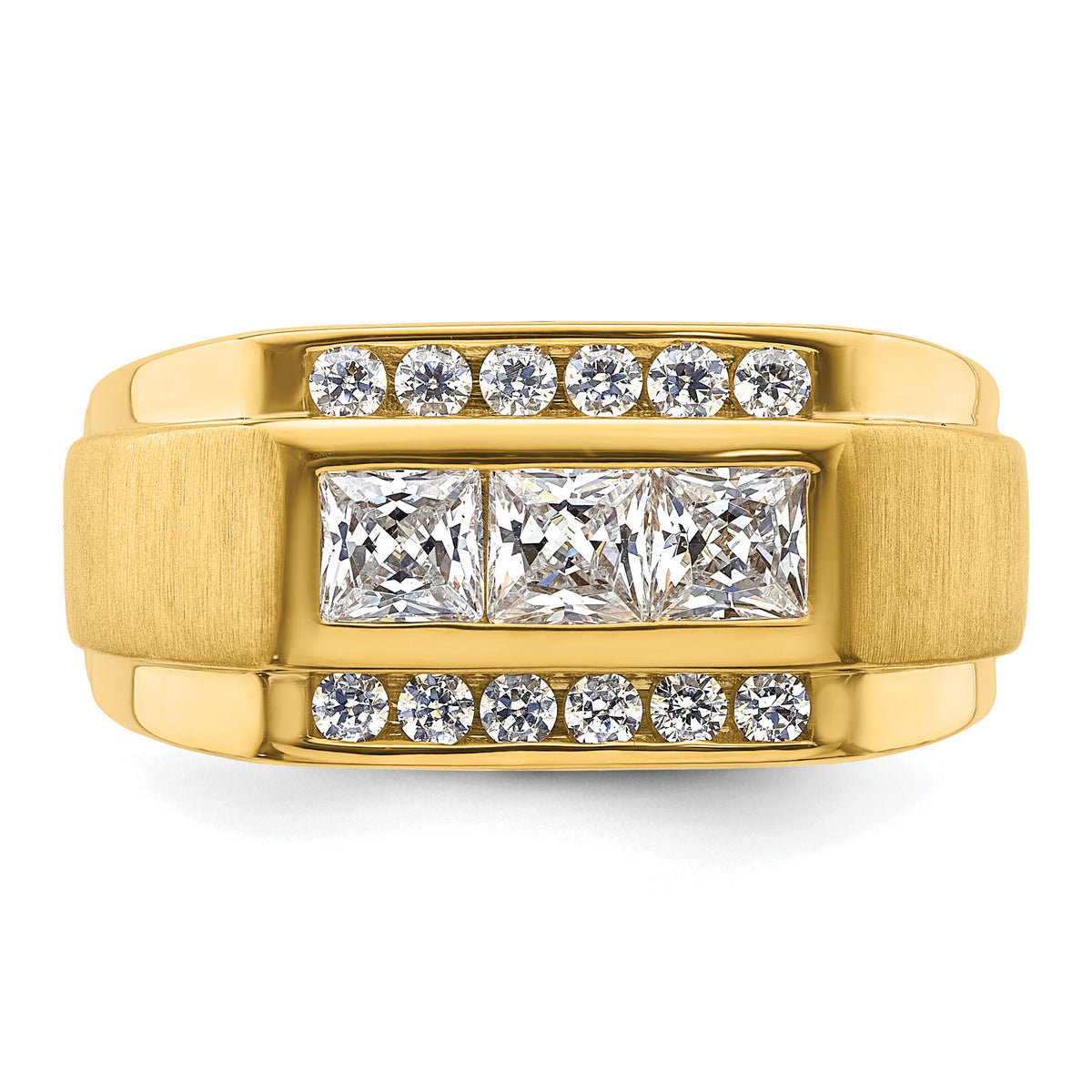 14k 1 1/8 ct Lab Grown Diamond VS/SI+ G+ Polished & Satin Men's Ring-B220087