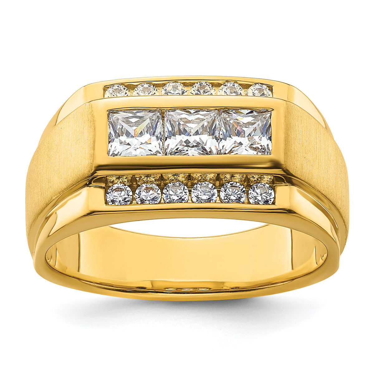14k 1 1/8 ct Lab Grown Diamond VS/SI+ G+ Polished & Satin Men's Ring-B220087