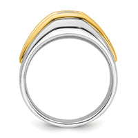 14k Two-tone 1/2 ct Lab Grown Diamond VS/SI+ G+ 3 Stone Comp Men's Ring-B220089