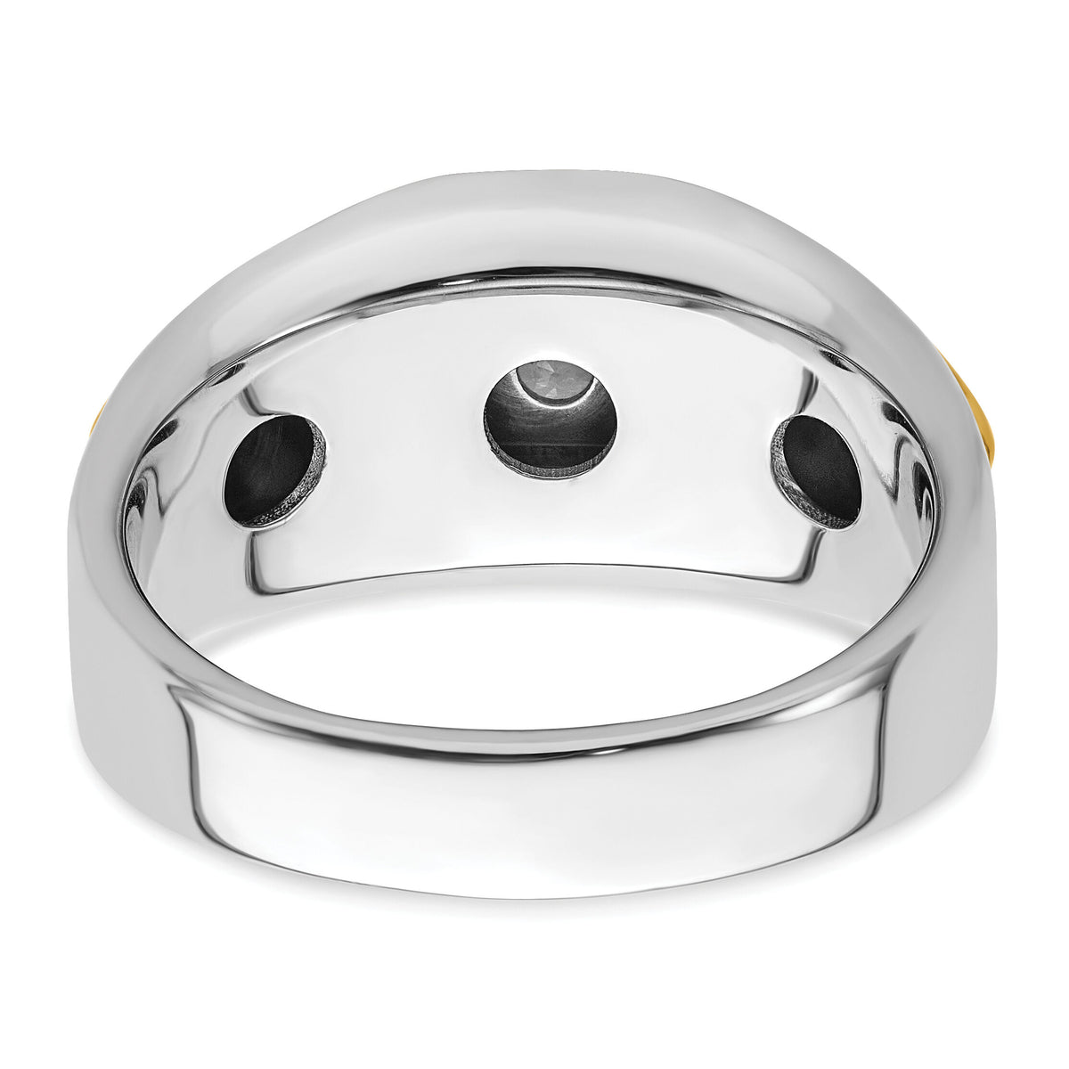 14k Two-tone 1/2 ct Lab Grown Diamond VS/SI+ G+ 3 Stone Comp Men's Ring-B220089