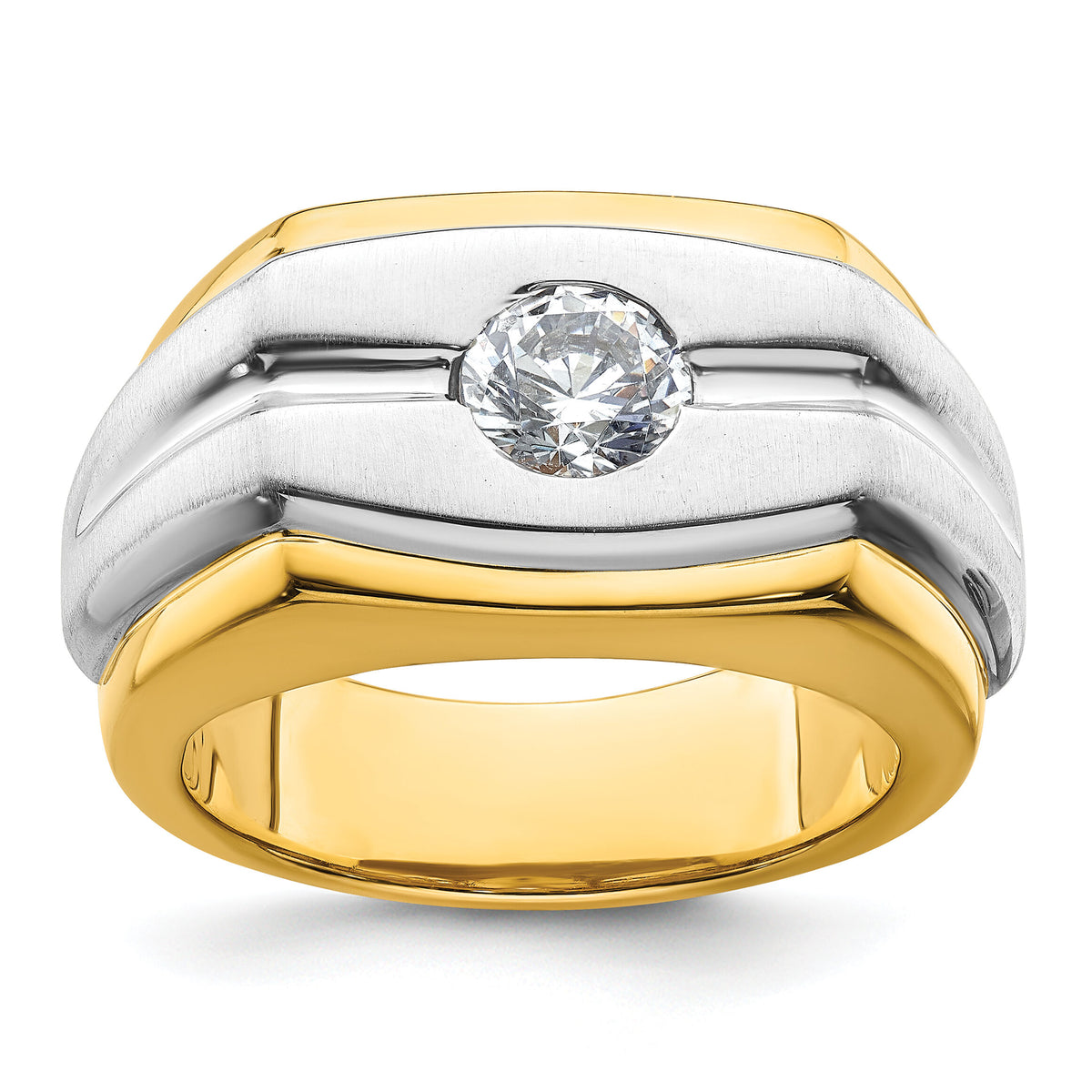 IBGoodman 14k Two-tone Polished/Satin Men's Ring Mounting-B220092