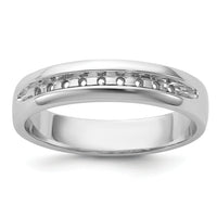 IBGoodman 14k White Gold Polished 9 Stone Men's Ring Mounting-B32990