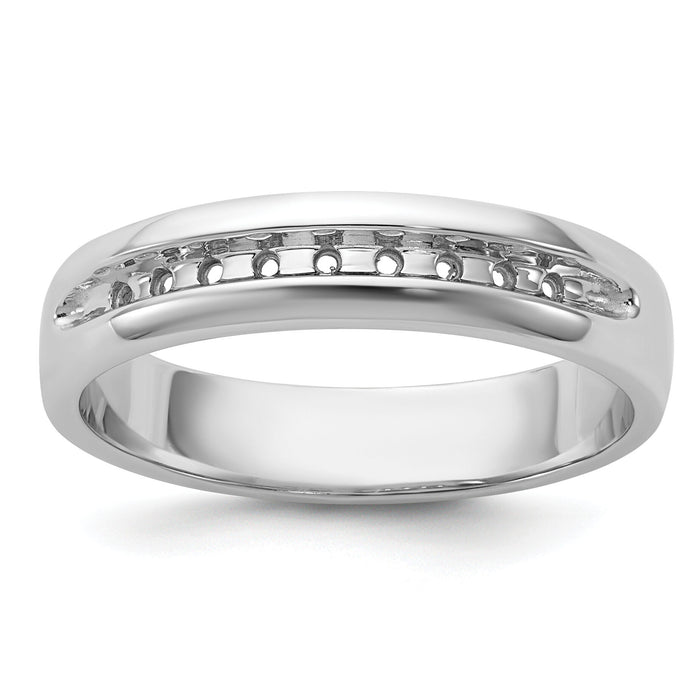 IBGoodman 14k White Gold Polished 9 Stone Men's Ring Mounting-B32990
