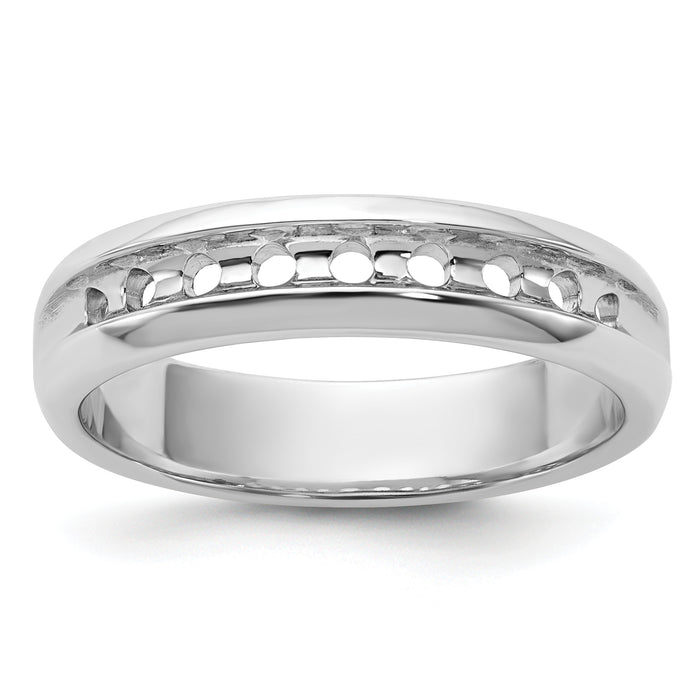 IBGoodman 14k White Gold Polished 9 Stone Men's Ring Mounting-B32991-4W