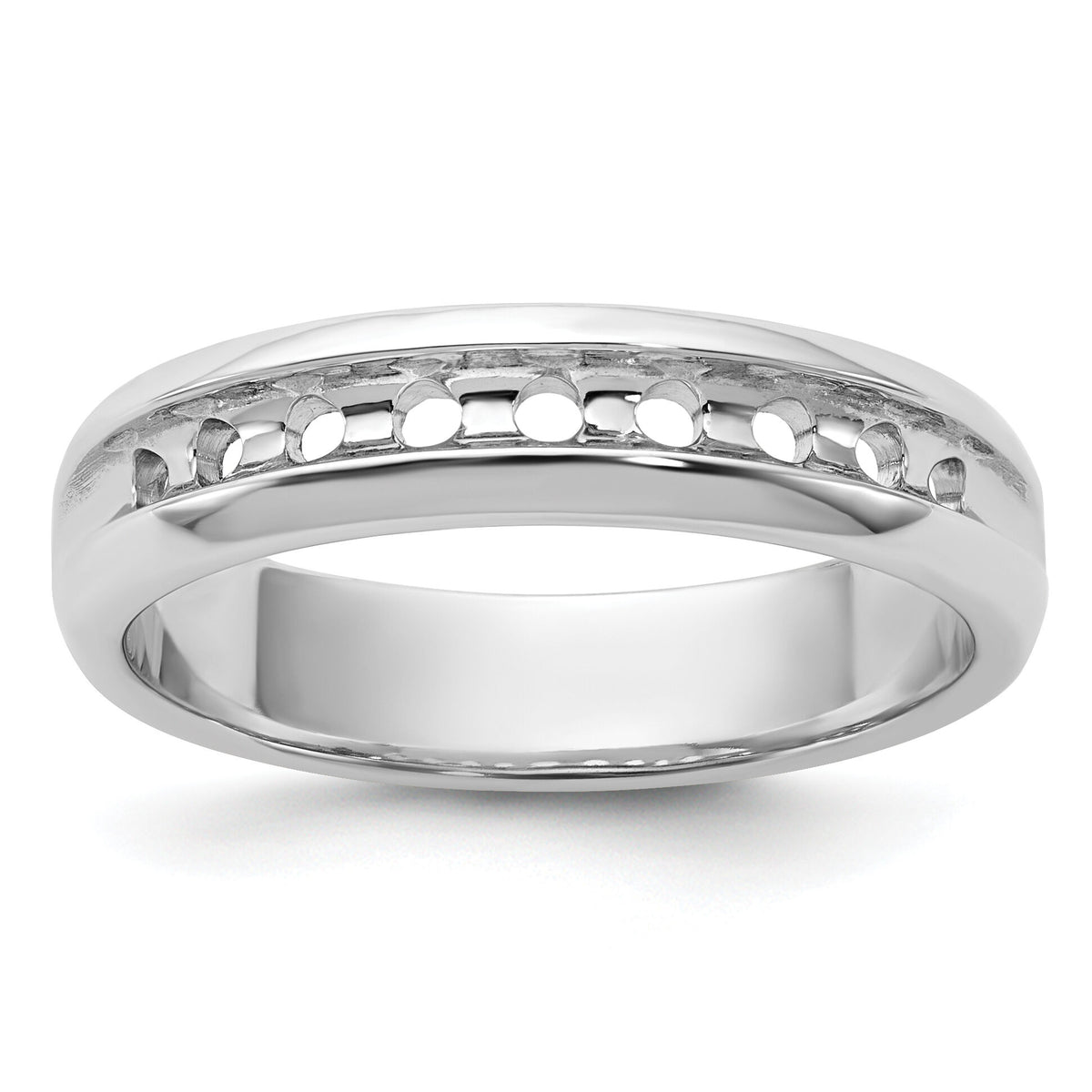 IBGoodman 14k White Gold Polished 9 Stone Men's Ring Mounting-B32991
