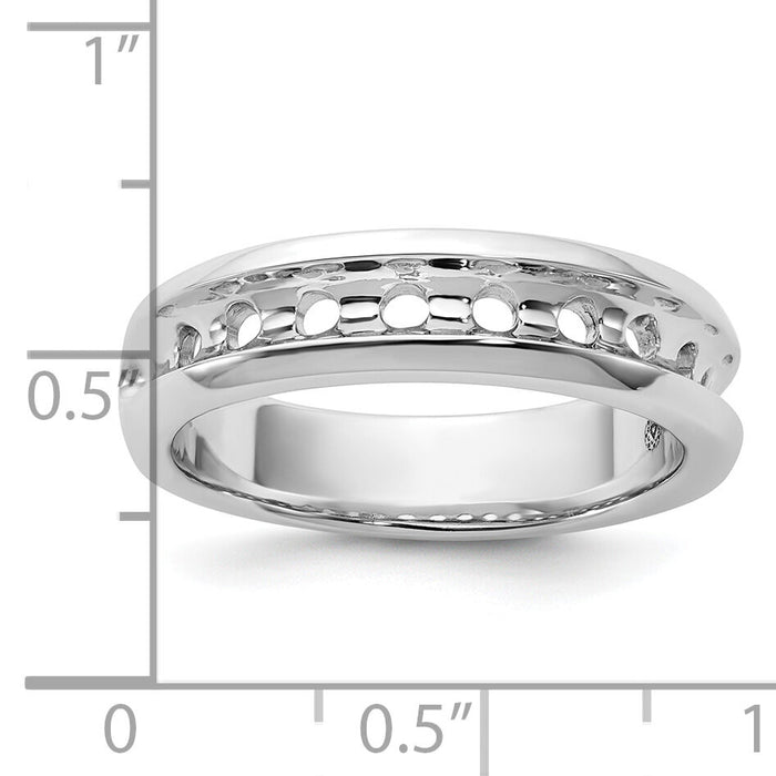 IBGoodman 14k White Gold Polished 9 Stone Men's Ring Mounting-B32992