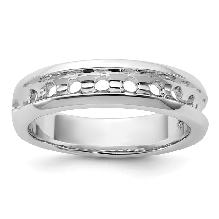 IBGoodman 14k White Gold Polished 9 Stone Men's Ring Mounting-B32992-4W