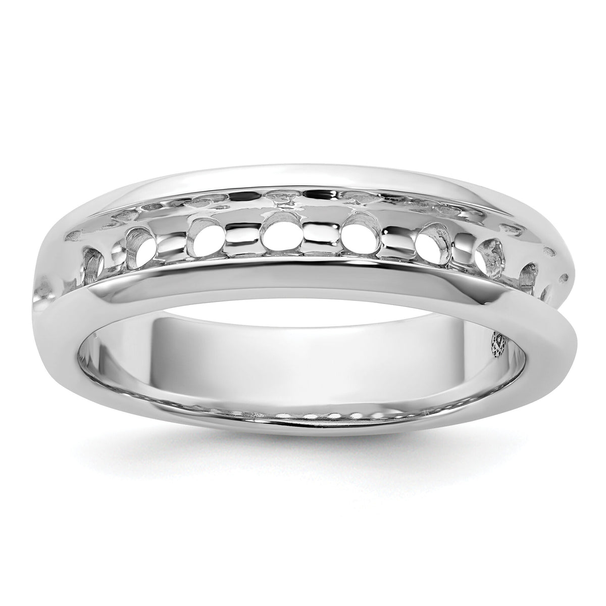 IBGoodman 14k White Gold Polished 9 Stone Men's Ring Mounting-B32992