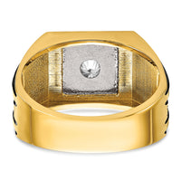 14k Two Tone w/ Blk RH 1 ct Lab Grown Dia VS/SI+ G+ Complete Men's Ring-B40154