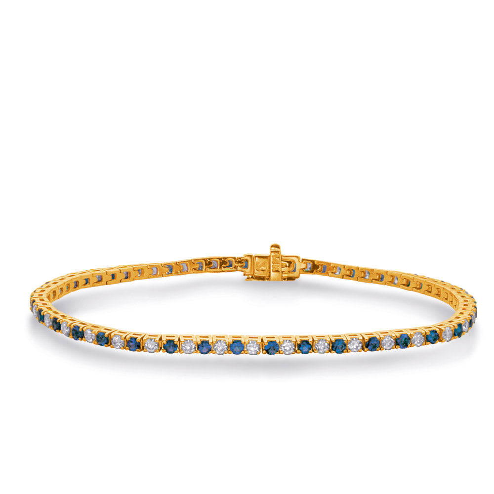 Yellow Gold Sapphire & Diamond Tennis