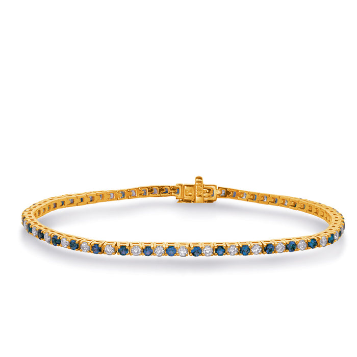 Yellow Gold Sapphire & Diamond Tennis