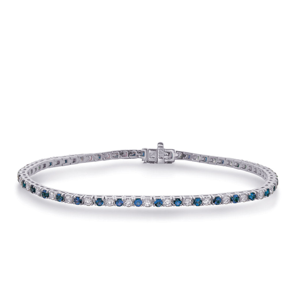 White Gold Sapphire & Diamond Bracelet