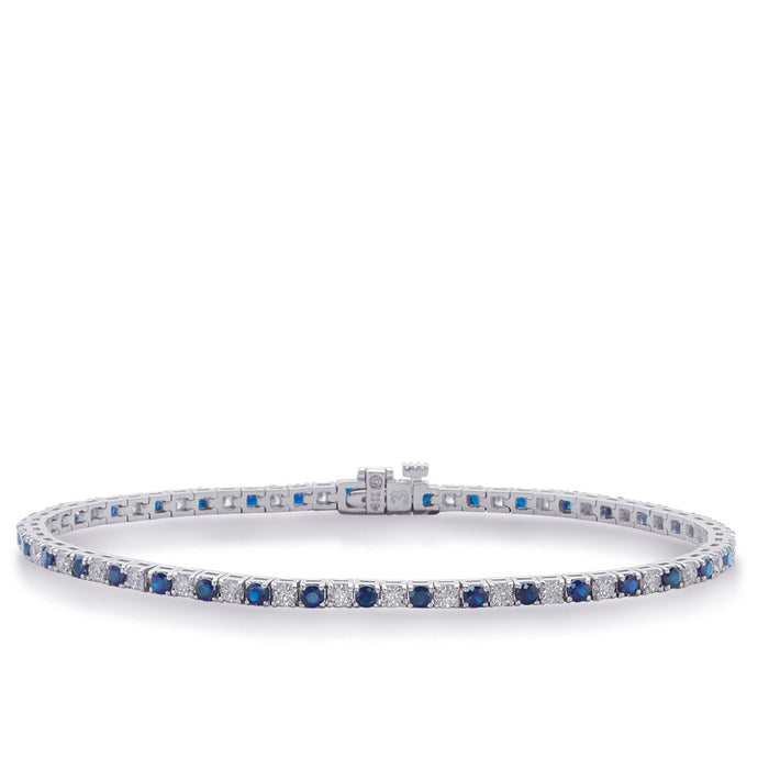 White Gold Sapphire & Diamond Bracelet