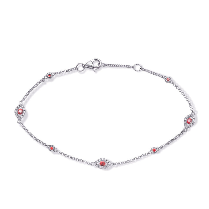 White Gold Ruby & Diamond Bracelet