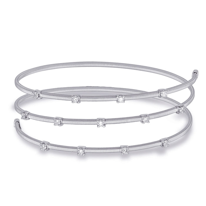 White Gold Bangle Italian Made