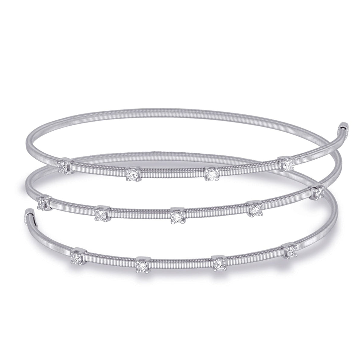 White Gold Bangle Italian Made