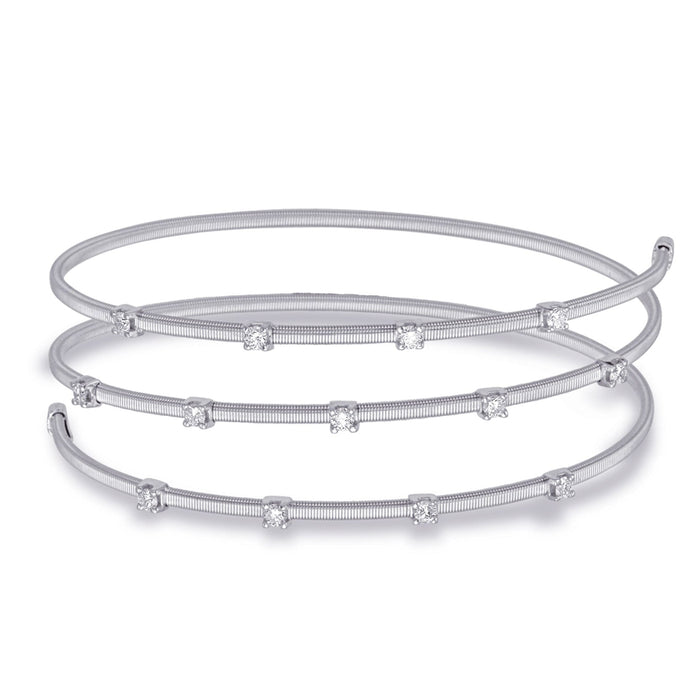 White Gold Bangle Italian Made