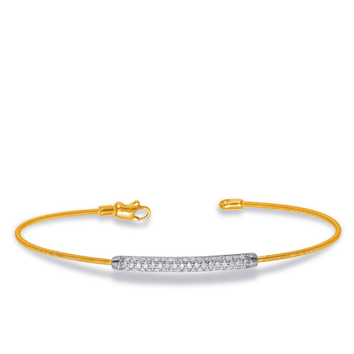 White & Yellow Gold Bangle Italian Made