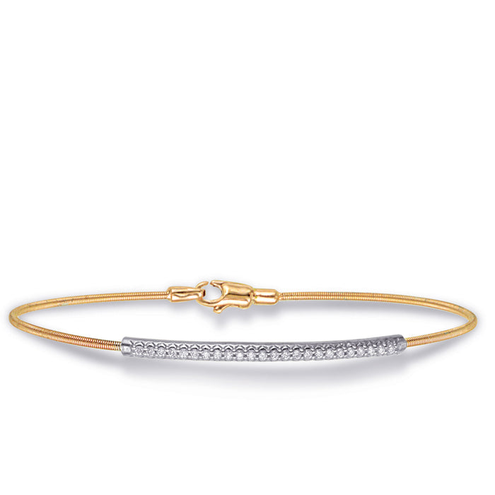 White & Yellow Gold Bangle Italian Made