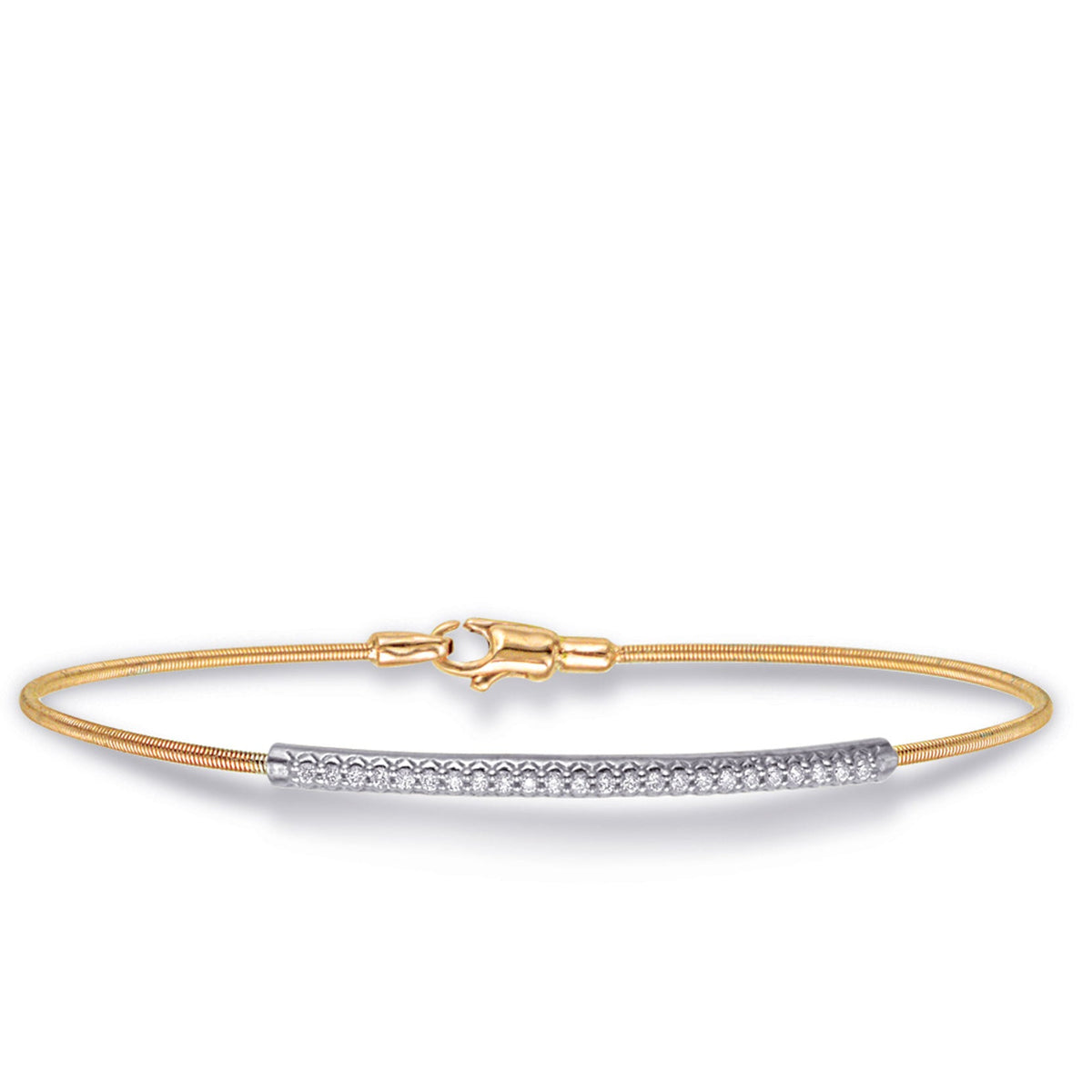 White & Yellow Gold Bangle Italian Made