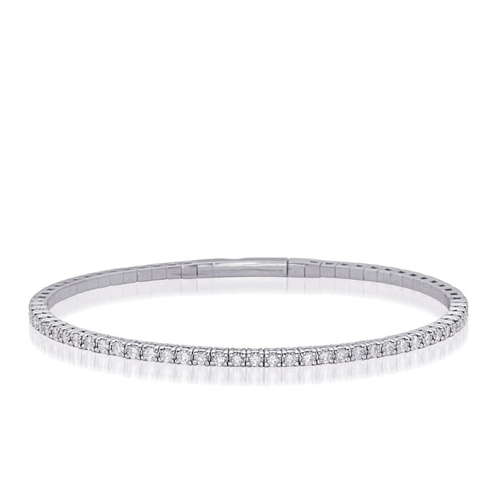 White Gold Flexible Bangle Bracelet