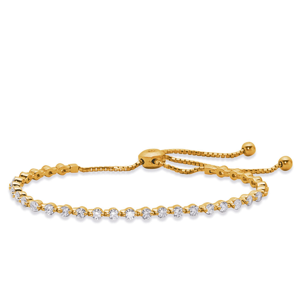Yellow Gold Bolo Diamond Bracelet