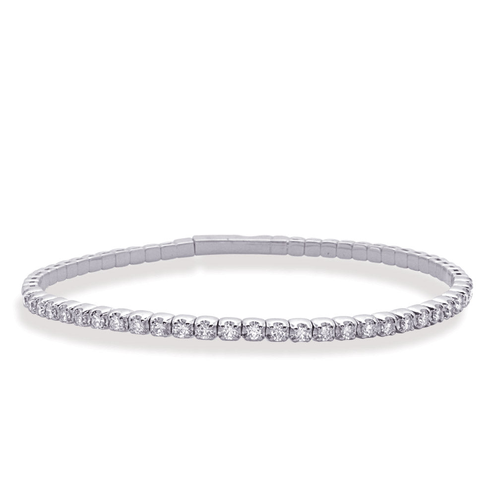 White Gold Flexible Bangle Bracelet