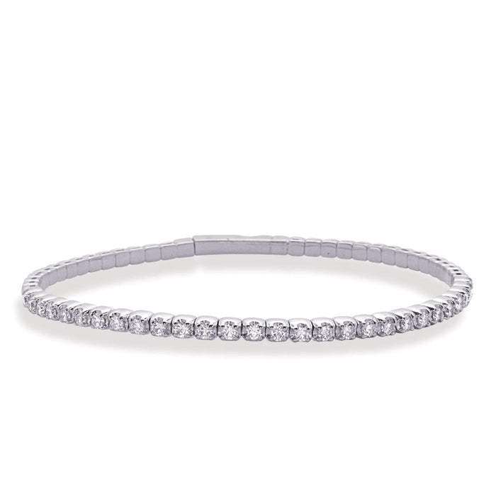 White Gold Flexible Bangle Bracelet