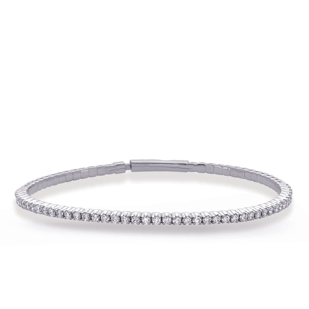 White Gold Flexible Bangle Bracelet